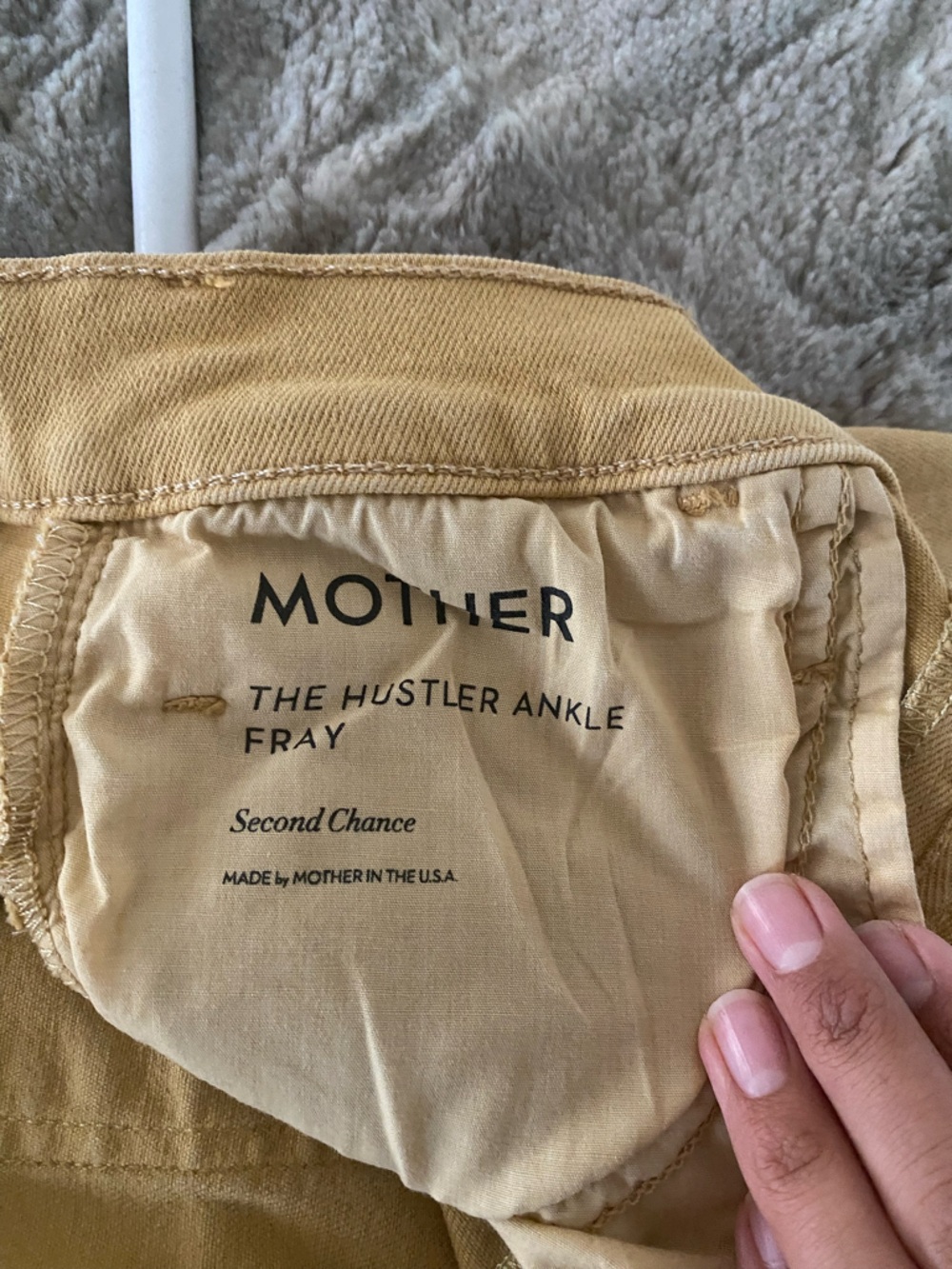 MOTHER The hustler ankle fray denim jeans tinsel mustard yellow gold - Picture 6 of 13